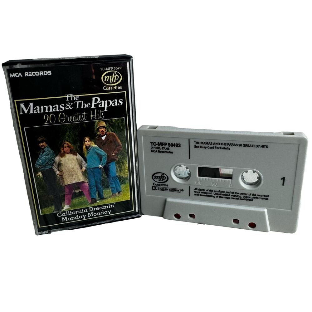 The Mamas & The Papas 20 Greatest Hits Vintage 1986 MFP Cassette Tape Folk Rock